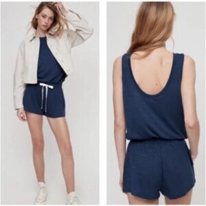 Navy Blue Tank Top Shorts Romper S